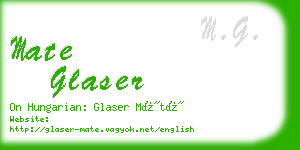 mate glaser business card